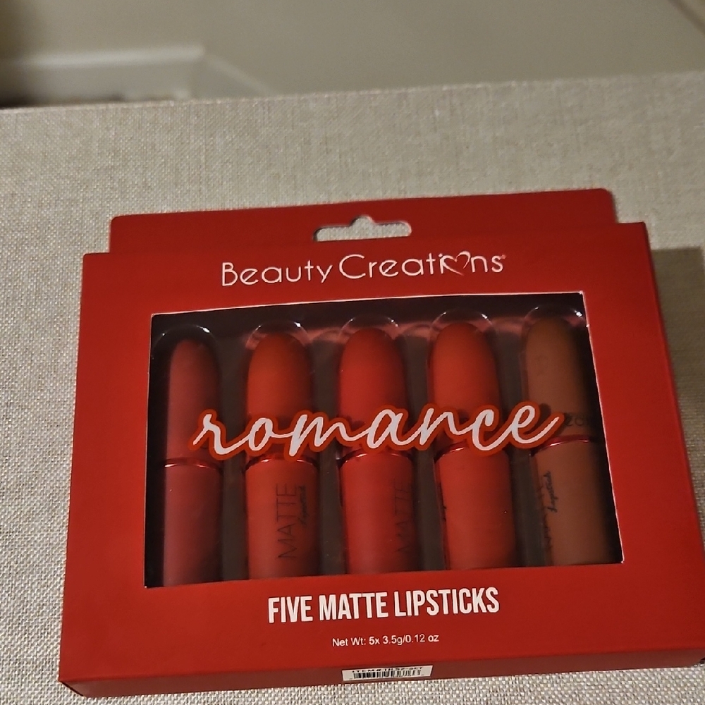 Beauty Creations Romance Five Matte Lipsticks - Red & Coral Set